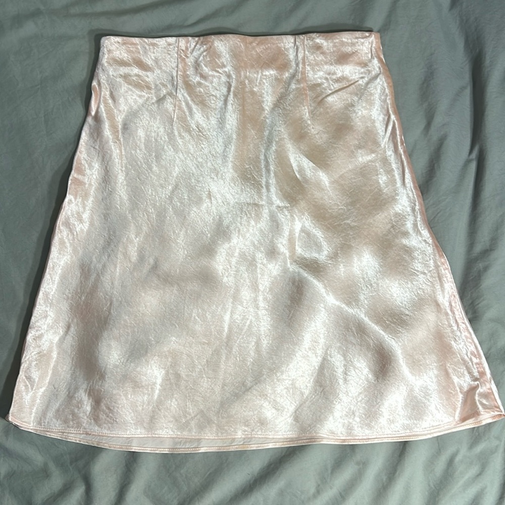 Aritzia Babaton light pink satin skirt